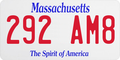MA license plate 292AM8