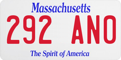 MA license plate 292AN0
