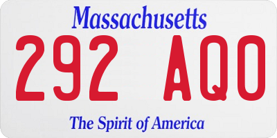MA license plate 292AQ0