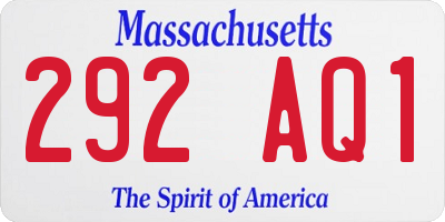 MA license plate 292AQ1