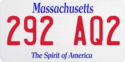 MA license plate 292AQ2