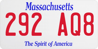 MA license plate 292AQ8