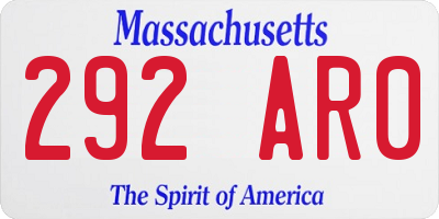 MA license plate 292AR0