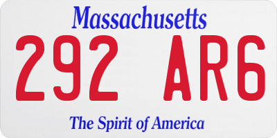 MA license plate 292AR6