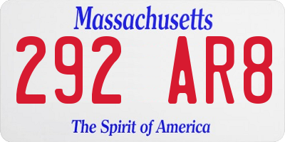 MA license plate 292AR8