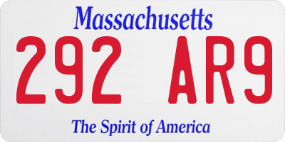 MA license plate 292AR9