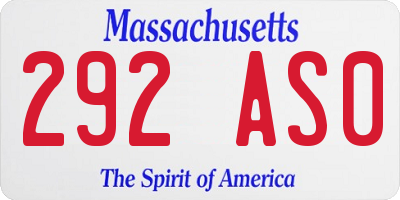 MA license plate 292AS0
