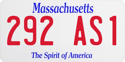 MA license plate 292AS1