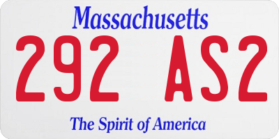 MA license plate 292AS2