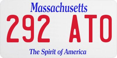 MA license plate 292AT0