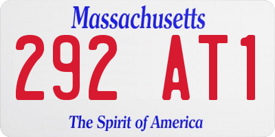 MA license plate 292AT1