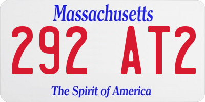 MA license plate 292AT2