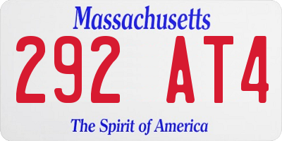 MA license plate 292AT4