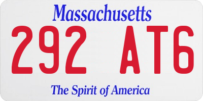 MA license plate 292AT6