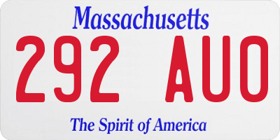 MA license plate 292AU0