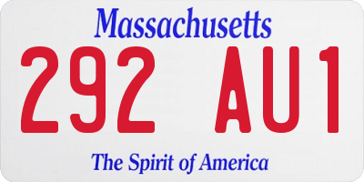 MA license plate 292AU1