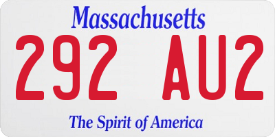 MA license plate 292AU2