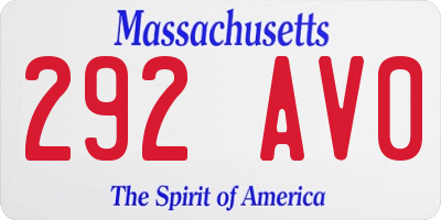 MA license plate 292AV0