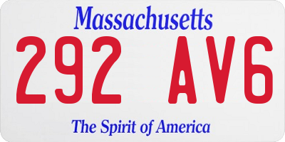 MA license plate 292AV6