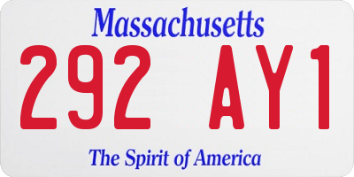 MA license plate 292AY1