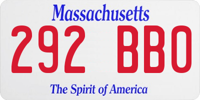 MA license plate 292BB0