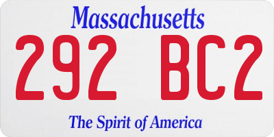 MA license plate 292BC2