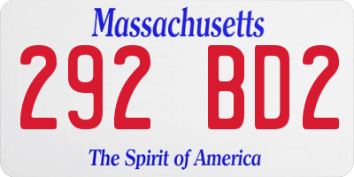 MA license plate 292BD2