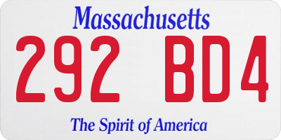 MA license plate 292BD4