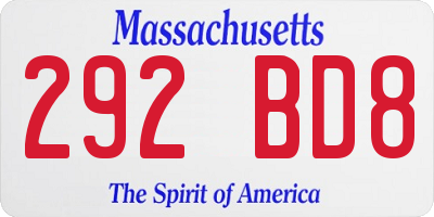 MA license plate 292BD8