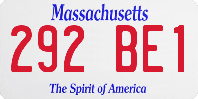 MA license plate 292BE1
