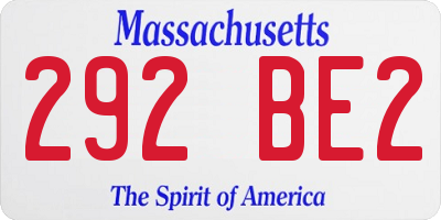 MA license plate 292BE2