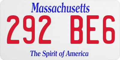 MA license plate 292BE6