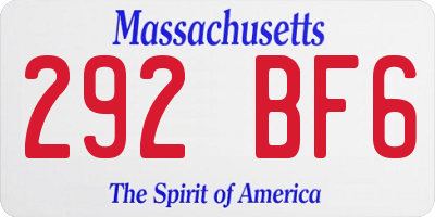 MA license plate 292BF6