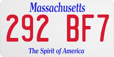 MA license plate 292BF7