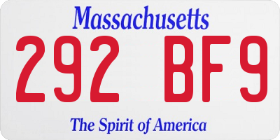 MA license plate 292BF9