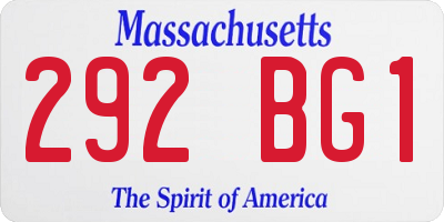 MA license plate 292BG1