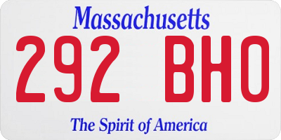 MA license plate 292BH0