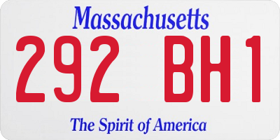 MA license plate 292BH1