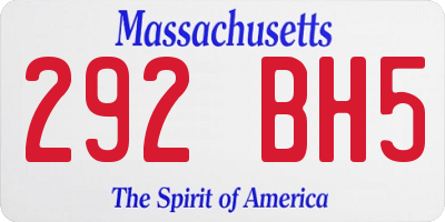 MA license plate 292BH5