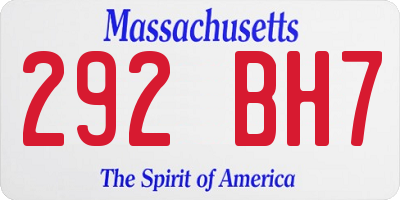 MA license plate 292BH7