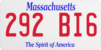 MA license plate 292BI6