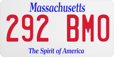 MA license plate 292BM0
