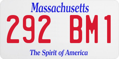 MA license plate 292BM1