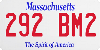MA license plate 292BM2