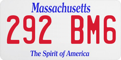MA license plate 292BM6