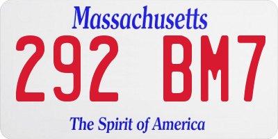 MA license plate 292BM7