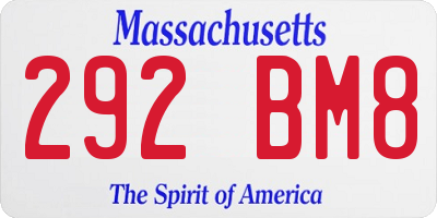 MA license plate 292BM8