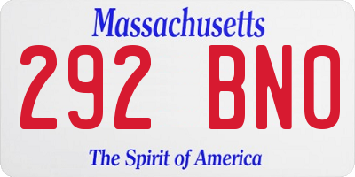MA license plate 292BN0