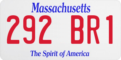 MA license plate 292BR1