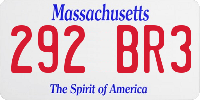 MA license plate 292BR3